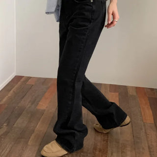 Semi-bootcut denim pants