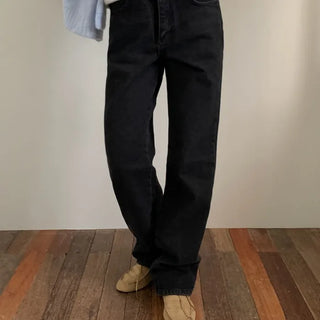 Semi-bootcut denim pants