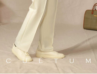 [CULTUM] Knitted Drawstring Straight Pants