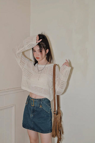 Hollow loose sweater