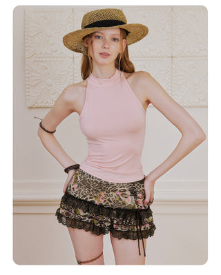 [NECY] Pink Halterneck Slim Sleeveless