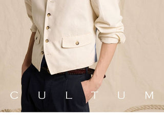 [CULTUM] Lyocell Blend Washed Denim Spliced Vest