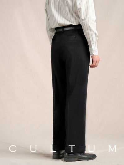 [CULTUM] 1930s Wool Twill Double Pleat Trousers