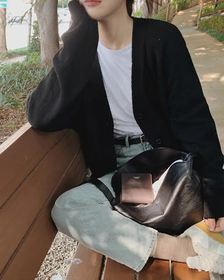 (Standard Fit/Loose Fit) Clean Long-Sleeve T-Shirt