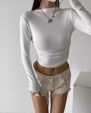 slim turtleneck long-sleeve top