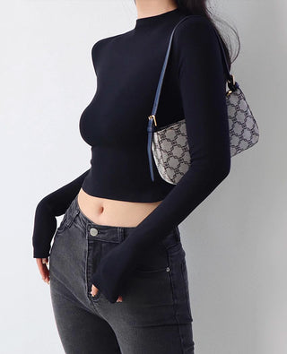 slim turtleneck long-sleeve top