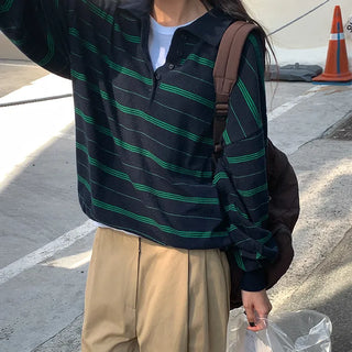 Loose-fit striped knit sweater