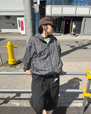 (UNISEX) Checkered Zip Hoodie