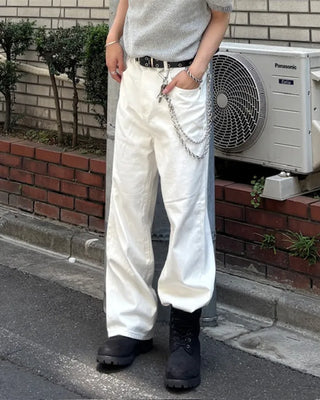 Wide-leg pants with elastic waistband