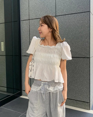 Smocking Shirring Blouse