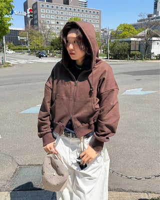 Cotton 2-Way Hooded Zip-Up
