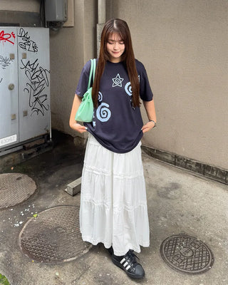 Star print short-sleeved T-shirt