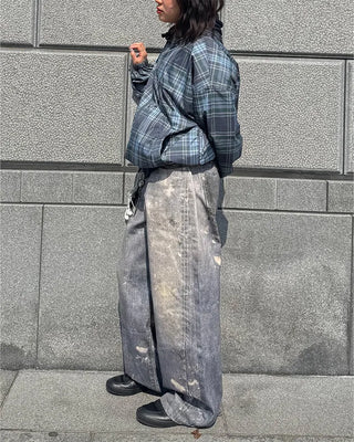 (Unisex) Paint Wash Wide Denim