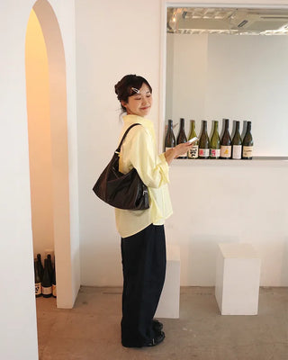 Basic long-sleeved cotton shirt