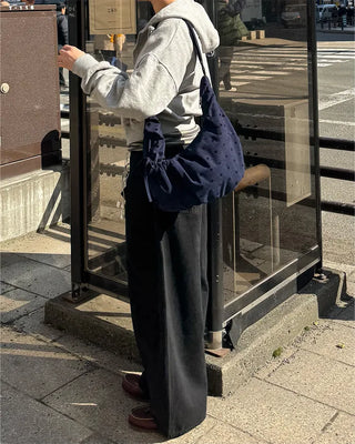 Dot Shirring Ribbon Shoulder Bag