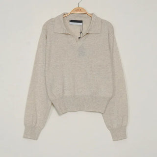 Cashmere Collar Long-Sleeve Knit