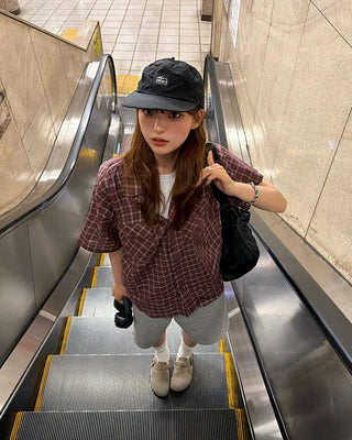 Pocket Check Half Shirt