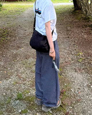Pintuck Check Banding Pants