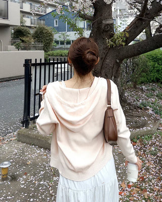 Knit zip hoodie