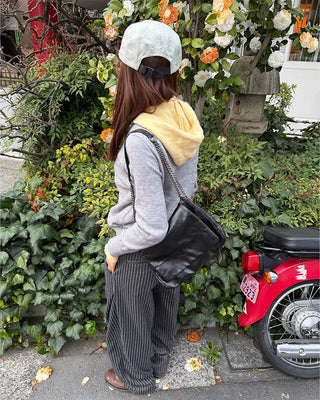 Hooded layered cardigan