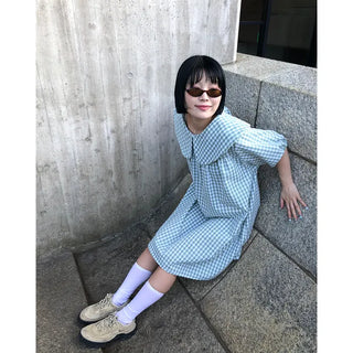 Color checkered mini dress
