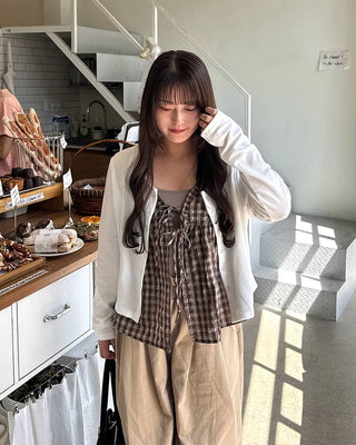 Checkered camisole set