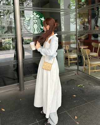 Ribbon flared long skirt