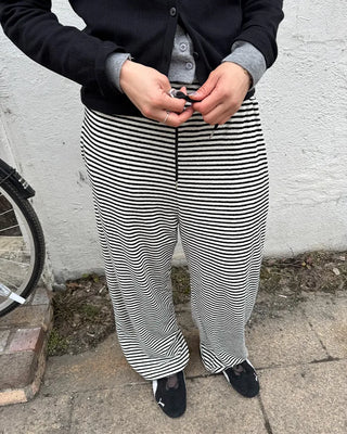 Striped wide-leg pants