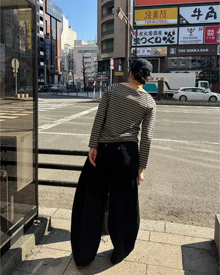 Striped Button Long T-Shirt