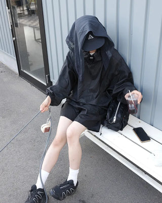Elastic waist nylon shorts