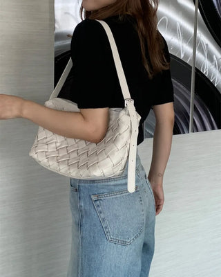 Grid pattern leisure shoulder bag