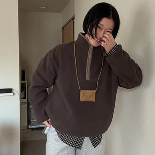 Basic fleece half-zip-up