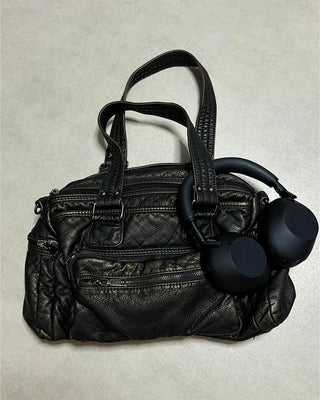 Vintage multi-pocket shoulder bag