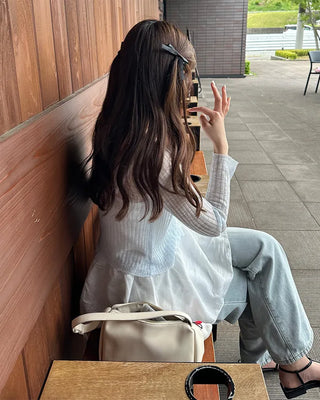 V-neck sheer cardigan