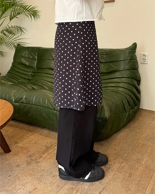 Polka Dot Midi Frill Skirt