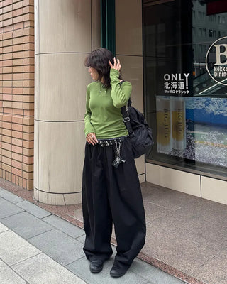 Pintuck Drawstring Balloon Pants