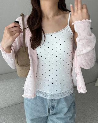 Dot lace point camisole