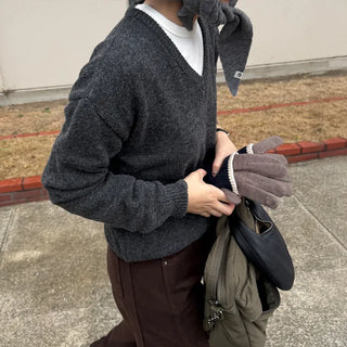 Alpaca Mix V-Neck Knit