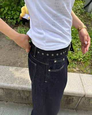 Eyelet canvas belt