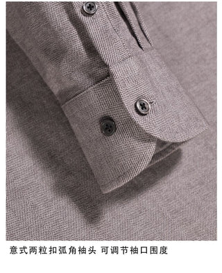 [CULTUM] Imperial Collar Herringbone Flannel Shirt