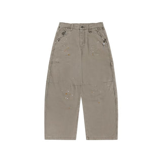 [MASONPRINCE] Multi-Pocket Splatter Work Pants