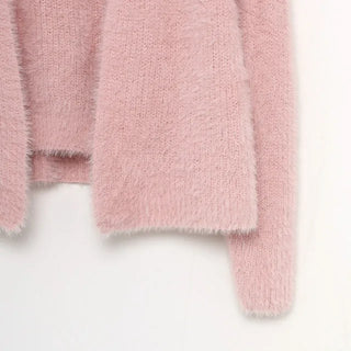 Fur Camisole Cardigan Set