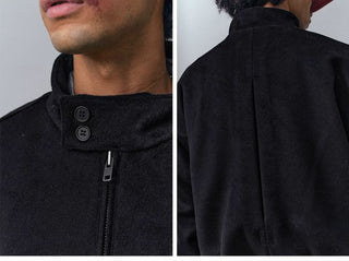 [Monterest] Wool Blend Stand Collar Harrington Jacket