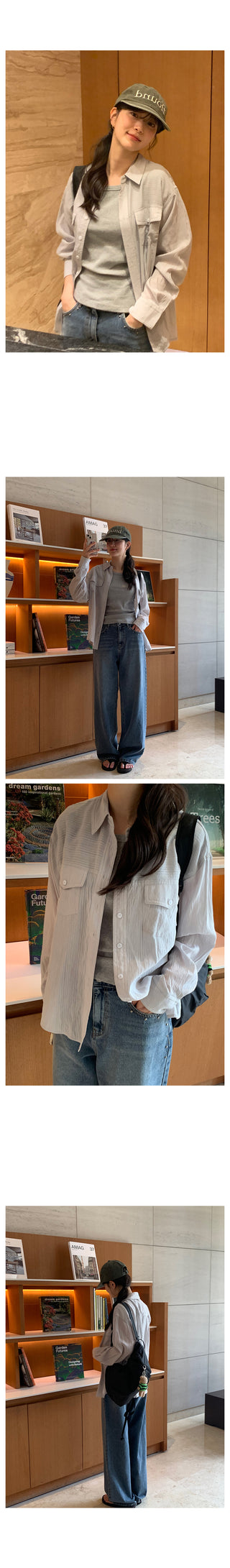 Studded wide-leg denim pants