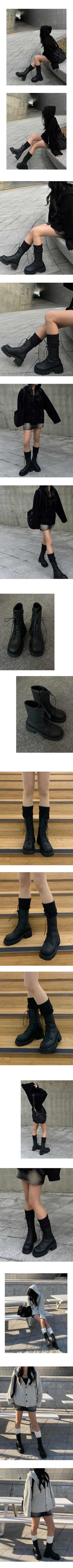 Strappy platform lace-up boots