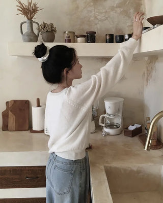 U-neck pastel knit