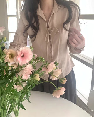 Strap button blouse