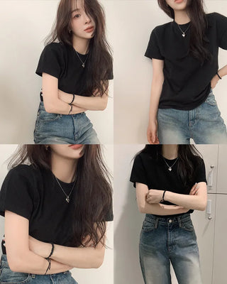 Women's plain cotton t-shirts, 7 colors