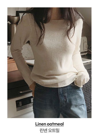One-shoulder boat neck knit - 4 colors