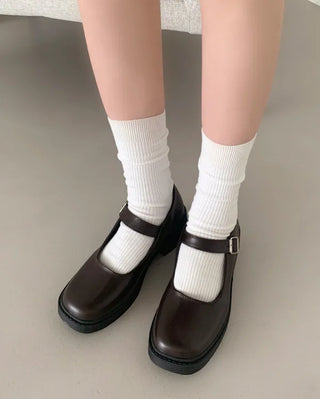 (3 colors) Basic Mary Jane Loafers